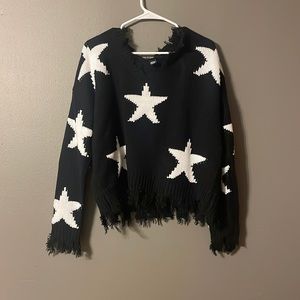 Distressed Star Sweater